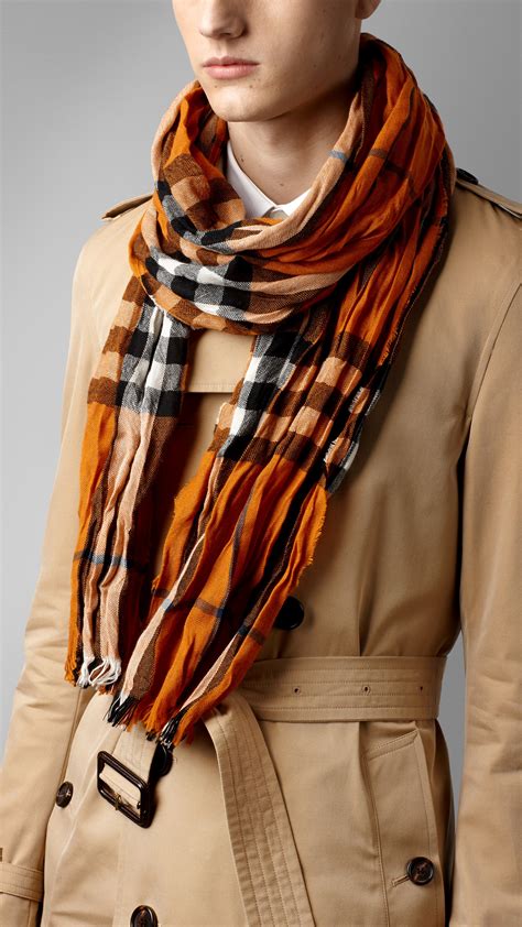 mens burberry crinkle scarf